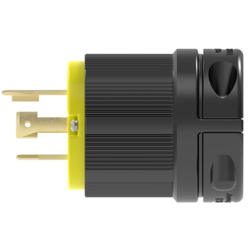 Journeyman-Pro 2711 30 Amp, 125/250 Volt, NEMA L14-30P, 3P, 4W, Locking Plug Connector, Black Industrial Grade, Grounding 7500 Watts Generator Rating (L14-30P (Male Plug))