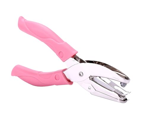 Heart Single Hole Punch 1/4 Paper Hole Puncher for Crafts with Pink Soft Grip Handle for DIY Craft Tags Paper in Home Office Classroom (Heart)