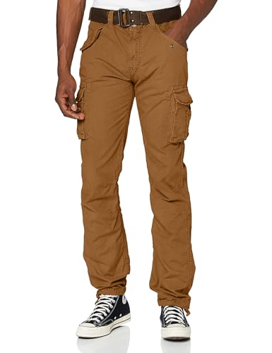 Schott NYC Homme Trbatle70pk2 Pantalon, Camel, 34W EU
