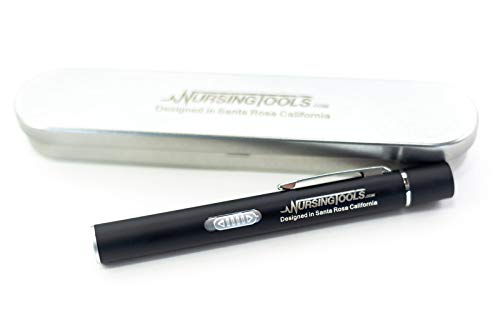 Pen Lights for Nurses, Nursing Students & Medical Doctors - Penlight with Dual Beam - USB LED Rechargeable with Pupil Gauge and 4 cm Measurements. Easy to use with one Hand. NT penlight