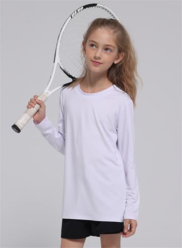 5 Pack: Youth Girls Long Sleeve Shirts Dry Fit Athletic T-Shirts Soft Active Performance Tees Tops for Kids Teens3