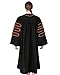 GraduationMall Deluxe Doctoral Graduation Gown for Faculty and Professor Scarlet Velvet with Gold Piping 60(6'3