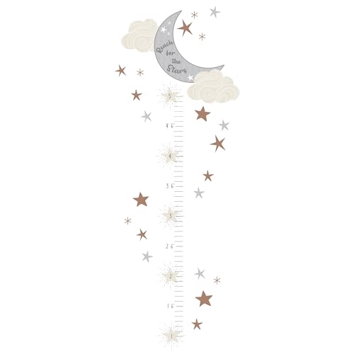 Image of Lambs & Ivy Celestial Moon & Stars Toddler/Kids Growth Chart Wall Decal/Sticker