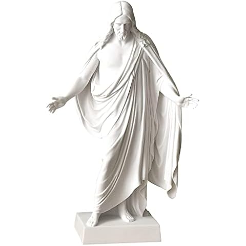 Belosol Christus Statue 30,5 cm Jesus Christus Zuchtperlen Weiß Marmor Cover