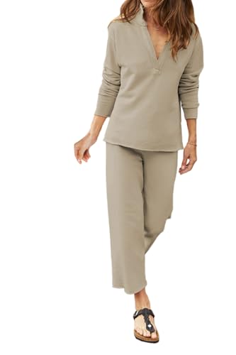 Womens Slouchy Sets Two 2 Piece Lounge Wear 2025 Trendy Fashion Cute Clothes Trendy Cozy Travel Outfit