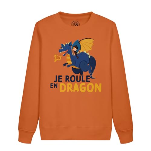 Sweatshirt enfant je roule en dragon vêtement mythologique en coton pour garçon et fille