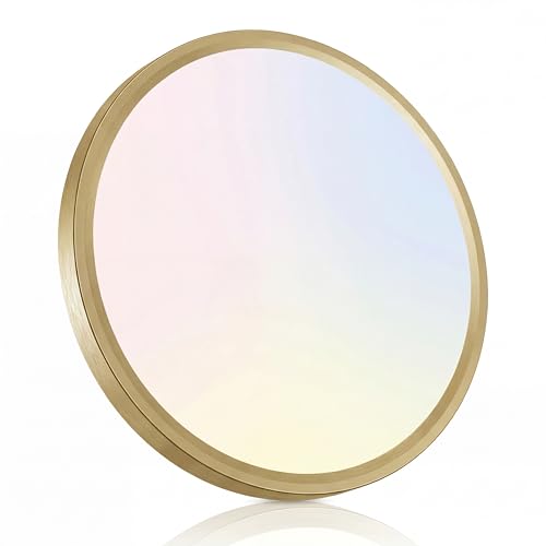 Image of libtit 12 Inch LED Ceiling Light Golden, 28W 3200lm Aureate Flush Mount Ceiling Light, 3 Color Temperature 3000K /4500K /6000K, Gilded Round Flat Light Fixture for Kitchen Bathroom Shower