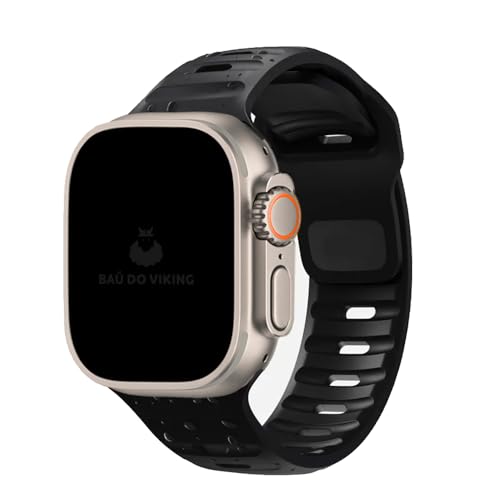 Pulseira Silicone Action Esportiva Compatível com Apple Watch (38/40/41mm, Preto)