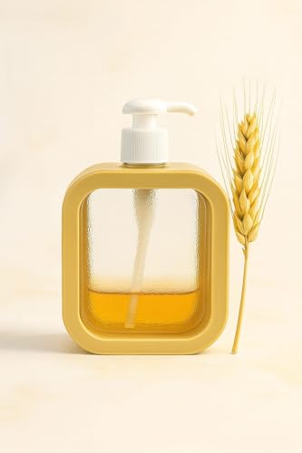 Image of Liquid Soap Dispenser | Refillable Pump Bottle for Hand Wash, Dish Wash, Shampoo, Conditioner, Shower Gel | Bathroom & Kitchen Use | Transparent Plastic | 300ml (Brown)