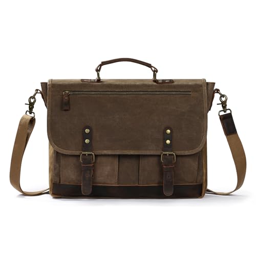 Sacoche vintage en toile cirée pour aller au bureau et voyager en train