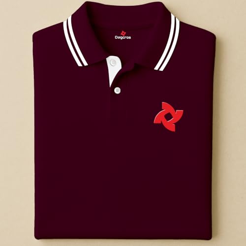 Image of Dagcros Classic Men's Polo T-Shirt with White Trim, Short Sleeve for Mens