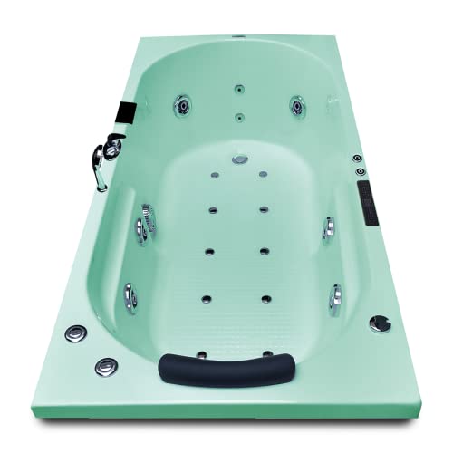 Image of Madonna Divine 5.5 ft. Bathtub with Whirlpool, Bubble and Back Massage, Filler Set and Online Heater with Digital Control Panel (Green)