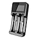 FARSAIL LCD Universal 18650 Battery Charger for 3.7V Li-ion Rechargeable Batteries 18650 18490 18350 17670 17500 16340(RCR123A) 14500 and Ni-MH Ni-CD Rechargeable AA AAA Batteries