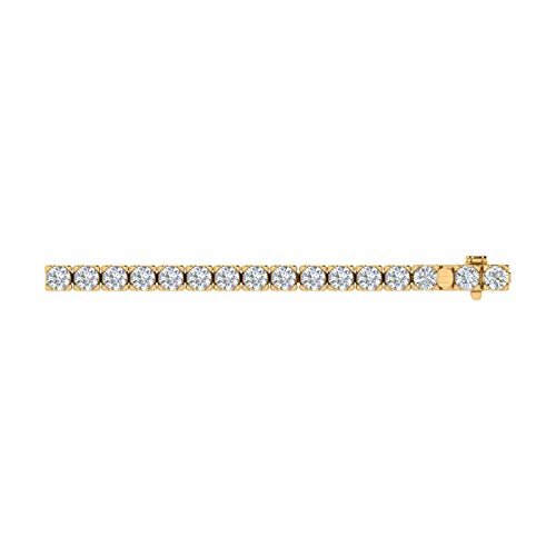 Image of 2 to 7 Carat Natural Diamond Tennis Bracelet for Women in 14K Gold (7 Inch) - IGI Certified (I1-I2 Clarity)