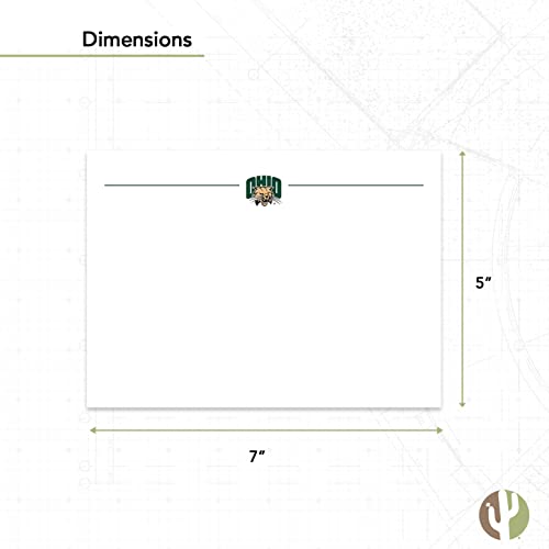 Image of Desert Cactus Ohio University Notecards 10 Pack Stationery Cardstock Bobcats Includes Envelopes Memo Party Thank You (Notecard 1a)