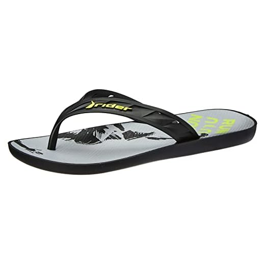 Chinelo Street Sports, Rider, Masculino, Preto/Cinza/Amarelo, 43/44