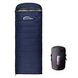 Fengzel Outdoor寝袋 封筒型 多色 210*80cm 400-2500g高級ダウン詰め 足が出せる 連結可能 アウトドア 冬山 防災用 ゆったりとした 冬用 耐寒 ダウンシュラフ (ネイビー, 2500gダウン詰め（極限厳寒用）)