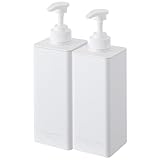 山崎実業(Yamazaki) たっぷり洗剤が出る ディスペンサー tower シャンプー コンディショナー 【2本セット】 詰め替えボトル ホワイト 1538 1540