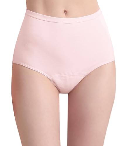 Image of Urinary Incontinence Postpartum Underwear for Women Washable Leak Proof Odor Control 56ml Absorbency Brief 1 Pack (Pink, M)