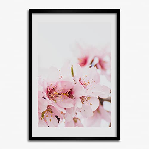 Tableau 50x70 cm Fleurs d'amande Tulup avec cadre en bois MDF pour déco moderne