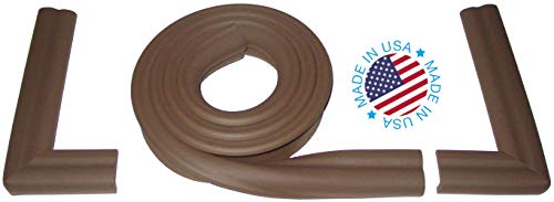 Image of KidKusion Hearth Cushion | Made in USA | Brown | 8.33 Ft of Padding | Child Safety, Edge and Corner Guard, Babyproof Fireplace Bumper
