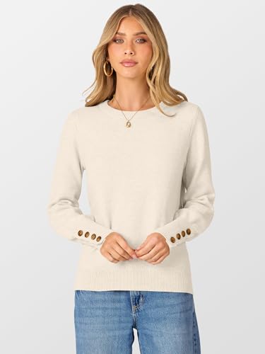 ANRABESS Sweaters for Women Long Sleeve Crewneck Casual Loose Wool Blend Soft Knit Pullover Tops 2025 Fall Fashion Outfits3