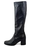  OSVALDO PERICOLI Martina Damen-Stiefel Knie Leder schwarz Absatzschoner 5 cm ST01, Schwarz - Schwarz - Größe: 36 EU