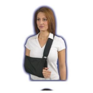 Med Spec Shoulder Immobilizer with Soft Padded Shoulder Strap, Black, Large
