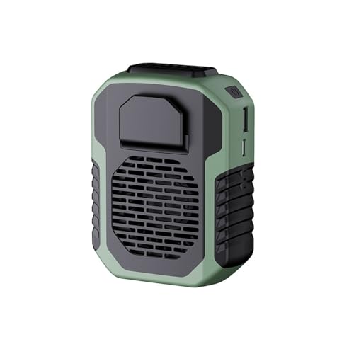 Ventilador portátil con clip ZYFSHA recargable por USB de doble sujeción verde