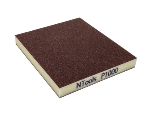 NTools GSD Spugne Abrasive Grana 1000 – Set da 20 Pezzi | Spugna Abrasiva per Legno, Plastica e Metalli, Vernici e Primer, per Carteggiatura Manuale, Uso a Secco e a Umido
