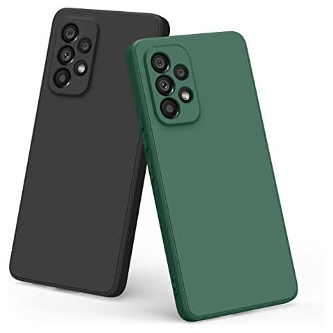 Wanme Case for Samsung Galaxy A53 5G, 2 Pack Soft TPU Shockproof Anti-Scratch Cover Phone Case with Reinforced Corner Bumpers (Black/Green) Cover