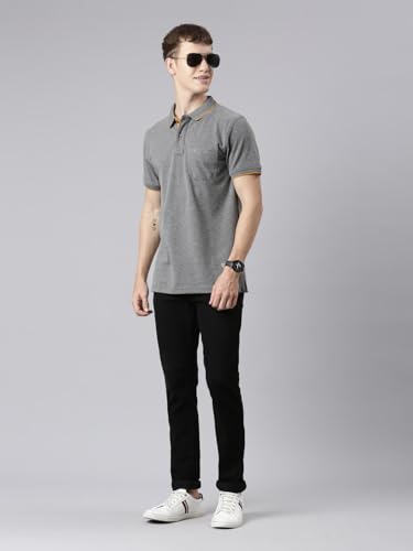 Image of Classic Polo Mens Cotton Blended Solid Half Sleeve Regular Fit Polo Neck T-Shirt