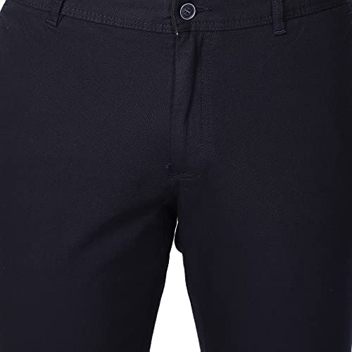 Image of Blackberrys Men's Textured Beige Slim-Fit Trousers |Office Wear & Casual Wear
