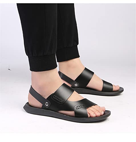 Men Sandals Comfortable Men Shoes Leather Sandals Big Size Soft Sandals Men Comfortable Men Shoes Footwear(White-Patch Five-Pointed star4,7)2