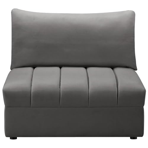 Sillón Modular Terciopelo Gris Sin Brazo miniatura 5