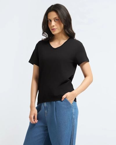 Image of Wellbi Women's Bamboo V-Neck T-Shirt | Ultra Soft, Breathable, Cooling, Stretch Tee for Workout, Yoga, Gym & Everyday Wear | Eco-Friendly Top for Girls, Lightweight & Comfortable Top