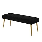 Ball & Cast Upholstered Bench, 44"W, Black - Taper Leg