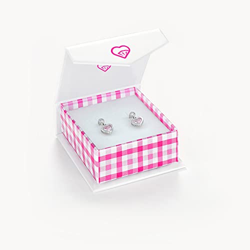 925 Sterling Silver Girl's Pink Cz Heart Dangle Earrings With Safety Screw Backs - Hypoallergenic Toddler Earrings For Kids With Cubic Zirconia Stones For Young Girls #TOP4