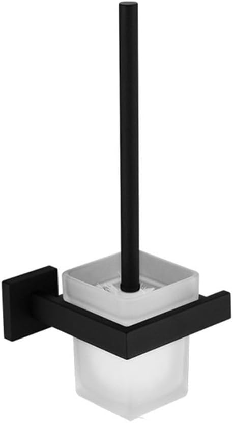 304 Bathroom Hardware - Towel Rack, Toilet Paper, Liquid Soap Dispenser, 2 Robe Hooks - Modern Finish(Mb Toilet Brush)