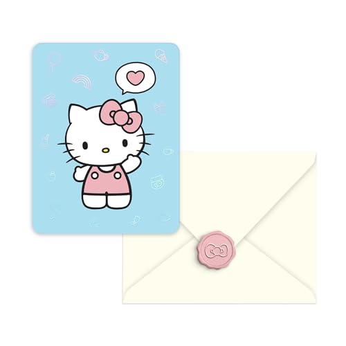 Image of Studio Oh! Blank Note Cards with Envelopes and Wax Seals, Boxed Stationery Set, All Occasion Cards for Thank You Notes, Letters, Gifts and Keepsakes, Hello Kitty Classic Pink