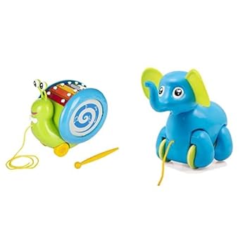 Giggles Musical Snail,Multi Color&Giggles Alphy The Elephant Pack of 1 Piece