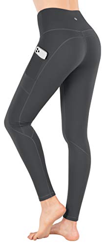 ESPIDOO Fleece Lined Leggings for Women, Thick High Waisted Workout Pants, Winter Warm Yoga Pants with Pockets, XL