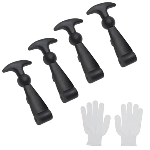Cierres Capó de Goma 4 Piezas con Guantes, Sujetadores Universales para Cofre y Maletero, Instalación Sin Herramientas, Antideslizantes y Duraderos para Reparación de Autos DIY
