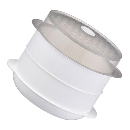TOPBATHY Cocina Saludable Alta Temperatura Vaporera Para Microondas Redonda 2 Capas Tapa
