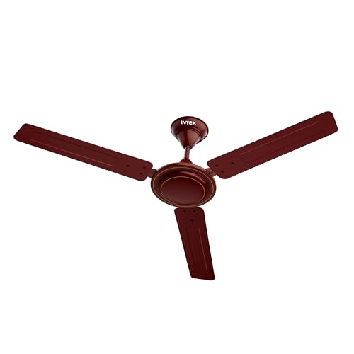 Image of Intex Aero Jet 1200MM Ceiling Fan with High Speed 380 RPM | 210 CMM Air Delivery, Double Ball Bearing Motor | Rust Proof Body, Inverter Compatible | Low Noise Operation, 24 Month Warranty (Rich Brown)