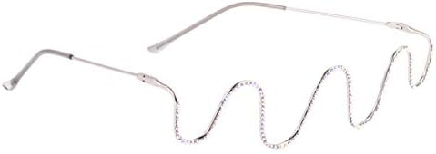 Golden Wavy Sunglasses Metal Rhinestone Glasses Frame No Len Spectacle Selfie Photography Eyewear