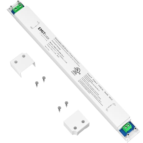 Image of EMITEVER 96W Slim Triac Dimmable LED Driver,Power Supply 100-277V AC to 24V DC, 0-100% Dimming Transformer for LED Lights,Compatible with Lutron and Leviton Dimmers,UL Listed