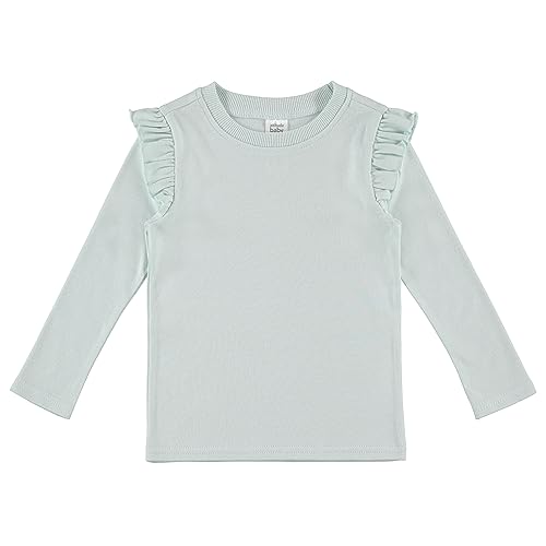 Cudlie 5-Pack Infant/Toddler Girl Long Sleeve Shirt - Basic Baby Tees, Blouses, Tops - Solid Print & Ruffled Tshirts2