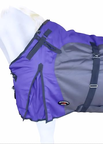 Image of 1200D Horse Turnout Blanket Waterproof, Breathable, Heavy-Weight Winter Blanket with 300g Fill, Ripstop Outer Shell