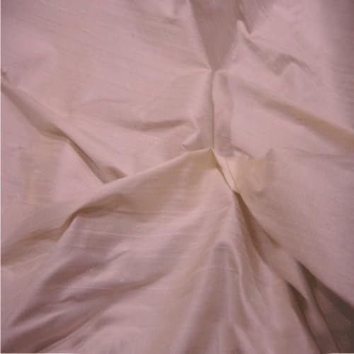 Silk Dupion Fabric, 100% Silk Yarn, 112cm Wide, Luxurious Slub Texture, for Fashion and Soft Furnishings, Multiple Colours (Shell Pink (4), Per Metre (as one Continuous Length))